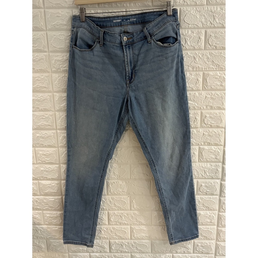 OLD NAVY WOMENS‎ JEANS SIZE 12 HIGH RISE SUPER SKINNY LIGHT WASH DENIM